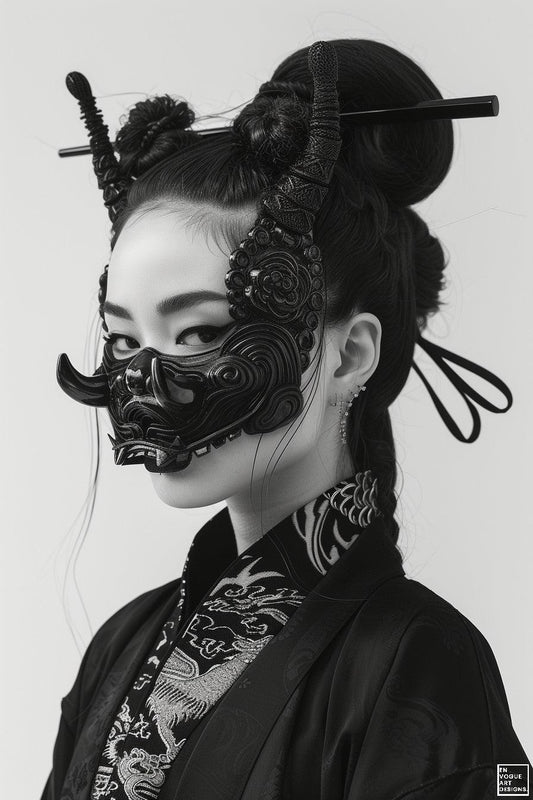 Japan Geisha B&W - EnVogue Art Designs